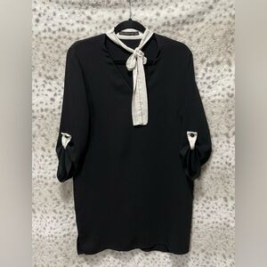 ZARA BASIC TIE NECK DRESS